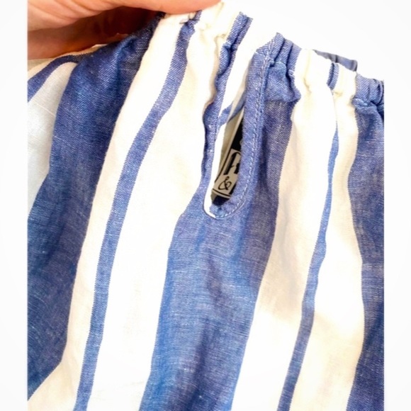 Young Fabulous & Broke Blue & White Stripe Off The Shoulder Globe Top, Size SM - Picture 6 of 12